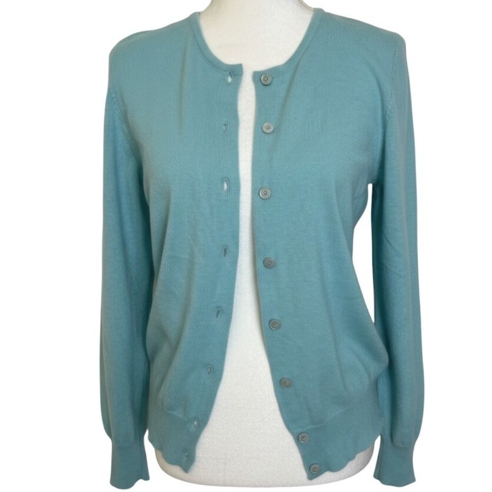 Jennifer T. Knit Couture 100% Cashmere button up open Cardigan sweater women 12